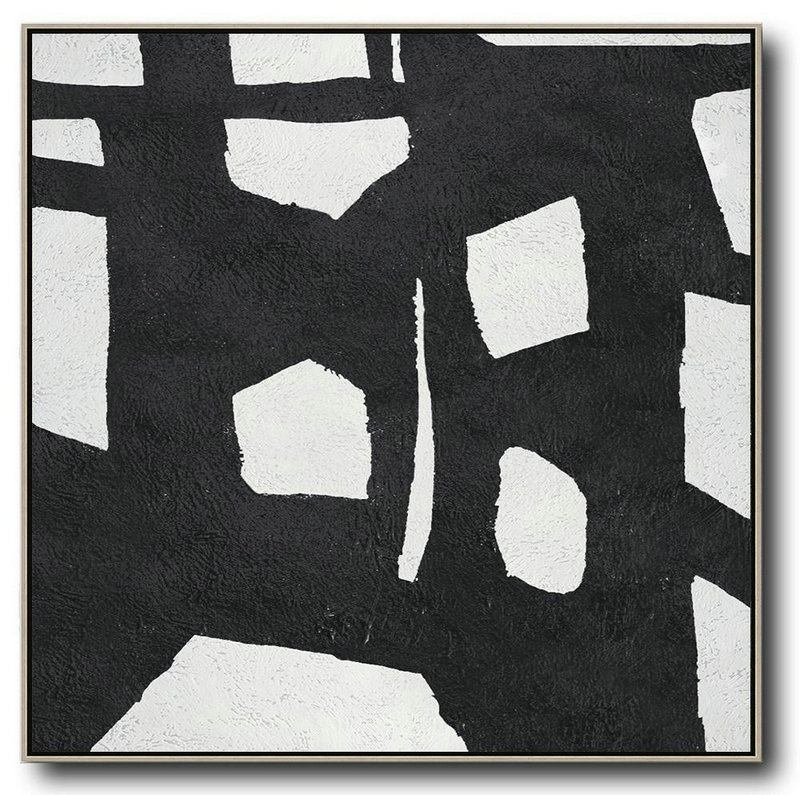 Large Abstract Art,Oversized Minimal Black And White Painting - Personalized Canvas Art